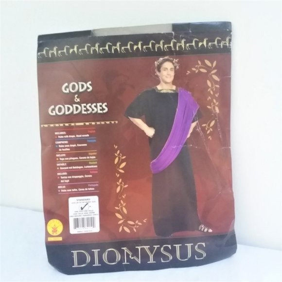Mens Greek GOD Toga Costume Standard Sz Dionysus Robe Comic Con Medieval